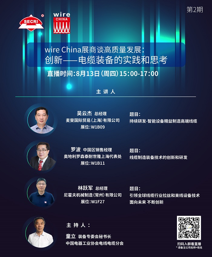线缆云会•第2期 | wire China 展商谈高质量发展：创新——电缆装备的实践与思考